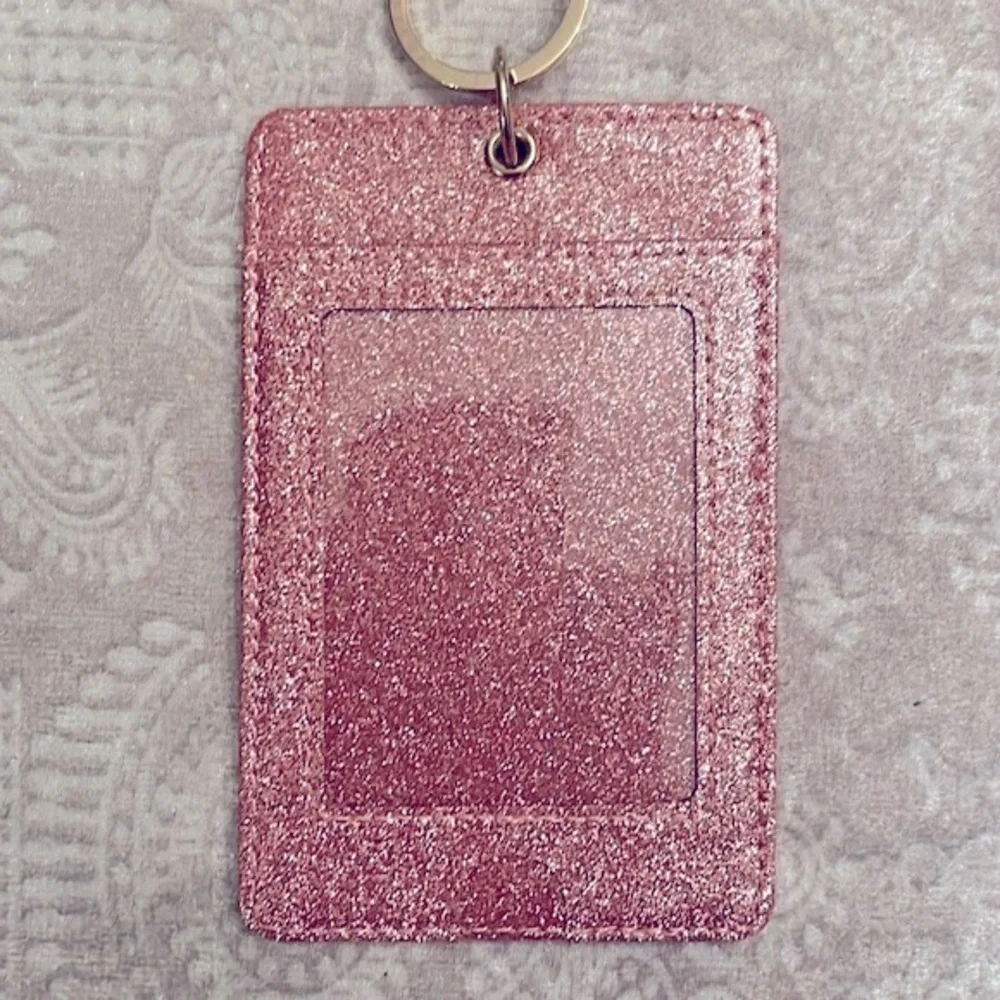 Brand New Set of Velvet Beaded Monogram M Zippered Pouch & Glitter Card Key Case